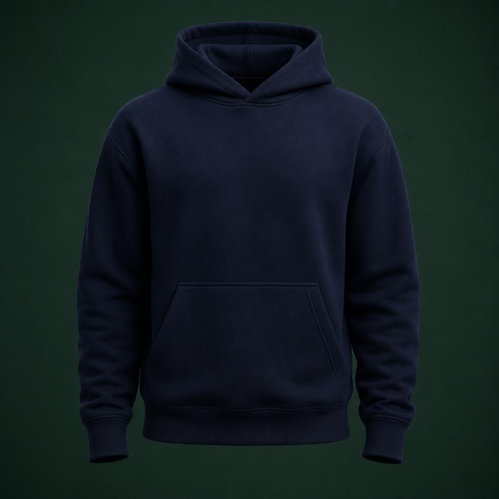 Midnight navy Chosen Family hoodie with the CF rope emblem on the left chest